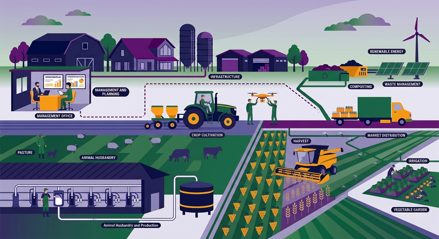 A preview of the Kauri Ridge Dairy Farm example